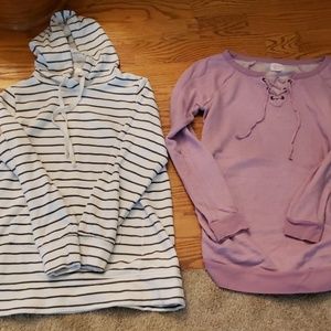Lot of 2 maternity sweatshirts